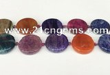 CAA4529 15.5 inches 30mm flat round dragon veins agate beads