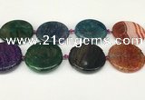 CAA4530 15.5 inches 35mm flat round dragon veins agate beads