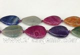 CAA4532 15.5 inches 25*35mm flat teardrop dragon veins agate beads