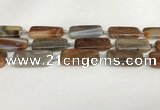 CAA4552 15.5 inches 15*30mm rectangle banded agate beads wholesale