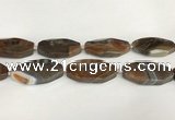 CAA4554 15.5 inches 22*42mm octagonal banded agate beads wholesale