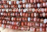 CAA4561 15.5 inches 4*6mm - 5*7mm rondelle south red agate beads