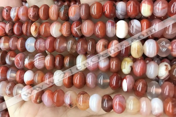 CAA4562 15.5 inches 6*8mm - 6*9mm rondelle south red agate beads