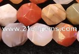 CAA4576 15.5 inches 8mm faceted nuggets mixed botswana agate beads