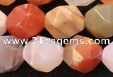 CAA4577 15.5 inches 10mm faceted nuggets mixed botswana agate beads