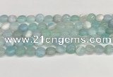 CAA4584 15.5 inches 10mm flat round banded agate beads wholesale