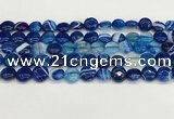 CAA4585 15.5 inches 10mm flat round banded agate beads wholesale