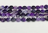 CAA4589 15.5 inches 12mm flat round banded agate beads wholesale