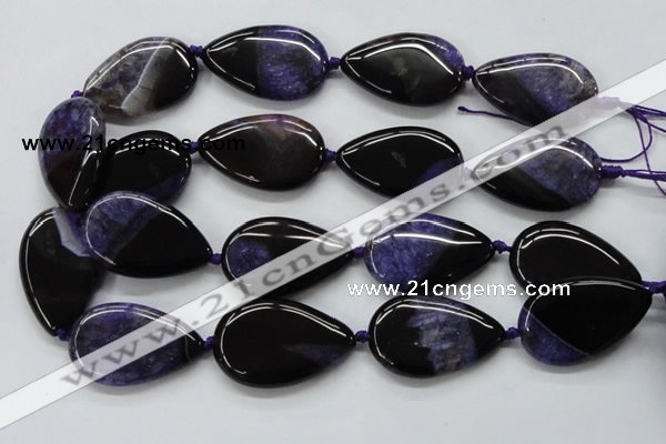 CAA459 15.5 inches 24*40mm flat teardrop agate druzy geode beads