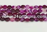 CAA4590 15.5 inches 12mm flat round banded agate beads wholesale