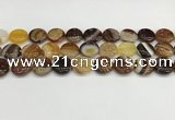 CAA4596 15.5 inches 14mm flat round banded agate beads wholesale