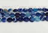 CAA4601 15.5 inches 14mm flat round banded agate beads wholesale