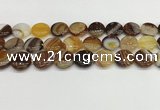 CAA4604 15.5 inches 16mm flat round banded agate beads wholesale