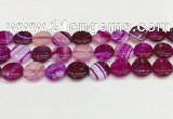 CAA4606 15.5 inches 16mm flat round banded agate beads wholesale