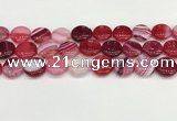 CAA4607 15.5 inches 16mm flat round banded agate beads wholesale