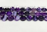 CAA4613 15.5 inches 18mm flat round banded agate beads wholesale