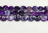 CAA4621 15.5 inches 20mm flat round banded agate beads wholesale