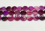 CAA4622 15.5 inches 20mm flat round banded agate beads wholesale