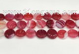 CAA4623 15.5 inches 20mm flat round banded agate beads wholesale