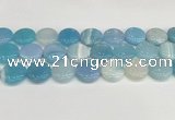 CAA4624 15.5 inches 20mm flat round banded agate beads wholesale