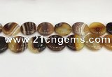 CAA4628 15.5 inches 25mm flat round banded agate beads wholesale