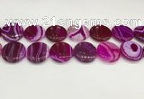 CAA4630 15.5 inches 25mm flat round banded agate beads wholesale