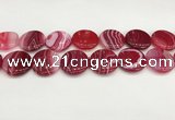 CAA4631 15.5 inches 25mm flat round banded agate beads wholesale