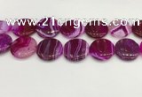 CAA4638 15.5 inches 30mm flat round banded agate beads wholesale