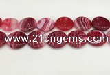 CAA4639 15.5 inches 30mm flat round banded agate beads wholesale