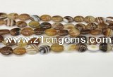 CAA4645 15.5 inches 10*14mm oval banded agate beads wholesale