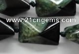 CAA465 15.5 inches 19*19*30mm pyramid agate druzy geode beads