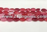 CAA4656 15.5 inches 12*16mm oval banded agate beads wholesale