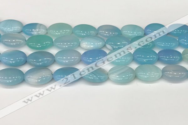 CAA4665 15.5 inches 13*18mm oval banded agate beads wholesale