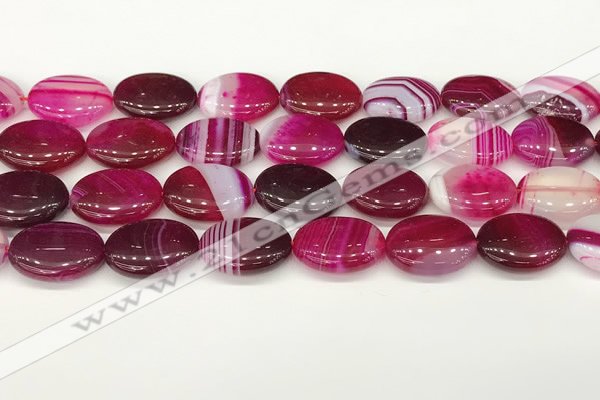 CAA4671 15.5 inches 15*20mm oval banded agate beads wholesale