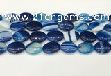 CAA4674 15.5 inches 15*20mm oval banded agate beads wholesale