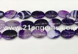 CAA4678 15.5 inches 18*25mm oval banded agate beads wholesale