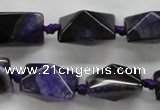 CAA468 15.5 inches 16*16*20mm pyramid agate druzy geode beads