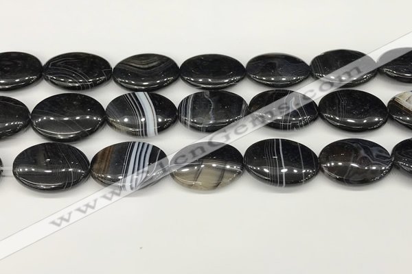 CAA4683 15.5 inches 18*25mm oval banded agate beads wholesale