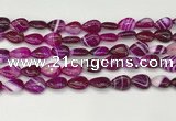 CAA4688 15.5 inches 10*14mm flat teardrop banded agate beads wholesale