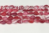 CAA4689 15.5 inches 10*14mm flat teardrop banded agate beads wholesale