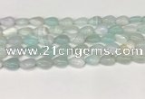 CAA4690 15.5 inches 10*14mm flat teardrop banded agate beads wholesale