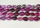 CAA4696 15.5 inches 12*16mm flat teardrop banded agate beads wholesale