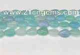 CAA4698 15.5 inches 12*16mm flat teardrop banded agate beads wholesale