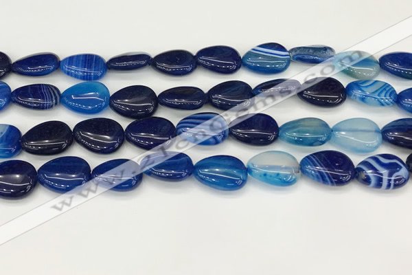 CAA4699 15.5 inches 12*16mm flat teardrop banded agate beads wholesale