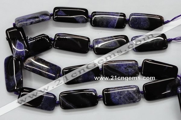 CAA470 15.5 inches 20*40mm rectangle agate druzy geode beads