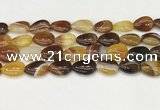 CAA4702 15.5 inches 13*18mm flat teardrop banded agate beads wholesale