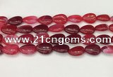 CAA4705 15.5 inches 13*18mm flat teardrop banded agate beads wholesale