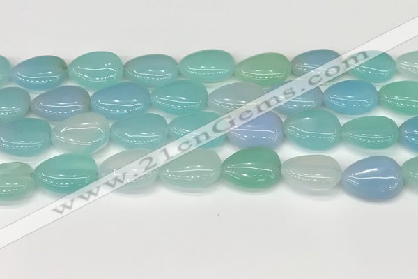 CAA4706 15.5 inches 13*18mm flat teardrop banded agate beads wholesale