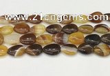 CAA4710 15.5 inches 15*20mm flat teardrop banded agate beads wholesale