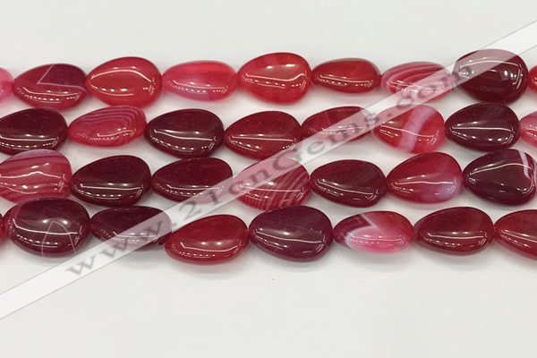 CAA4713 15.5 inches 15*20mm flat teardrop banded agate beads wholesale